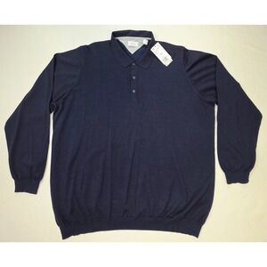 NEW Adidas Sweater Mens  2xl Adipure Wool Golf Pullover Polo‎ Long Sleeve $140